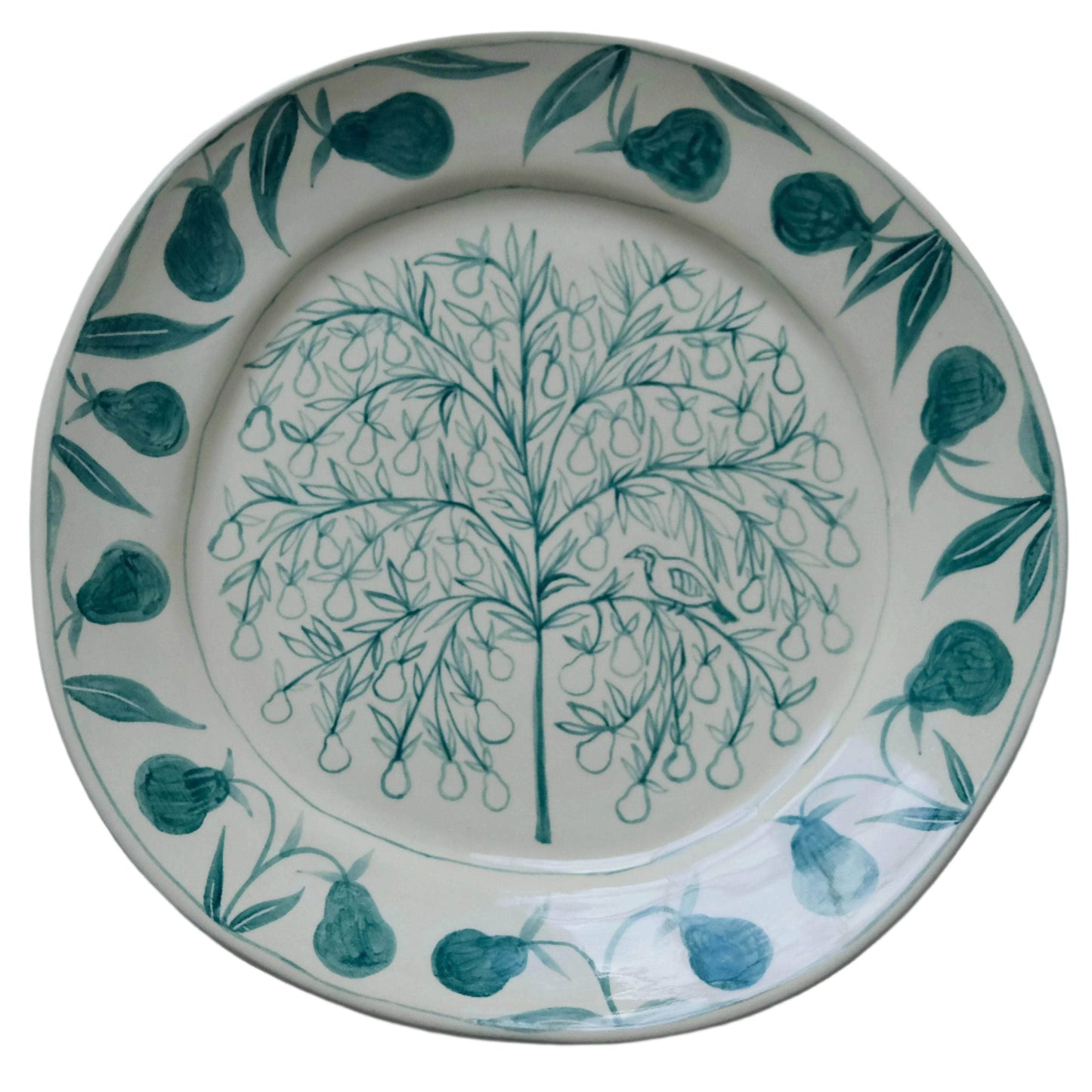 ‘And a Partridge in a Pear Tree’ Christmas Hand-Painted Large Plate 02