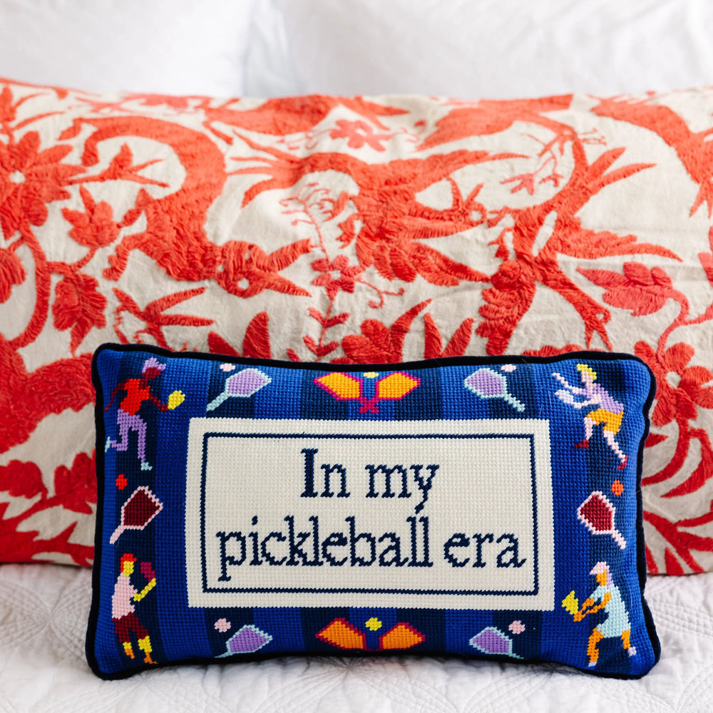 Pickleball Era Needlepoint Pillow