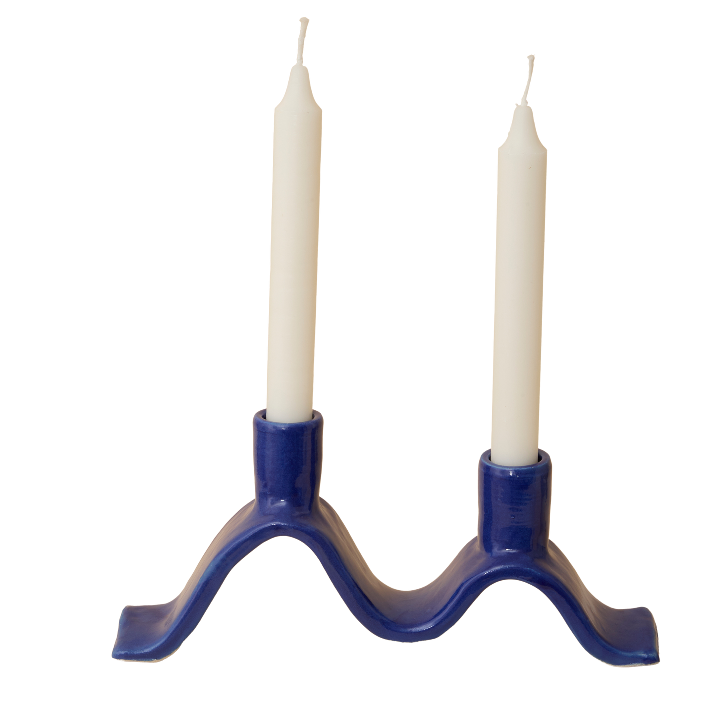 Small Wavy Candelabra - Blue