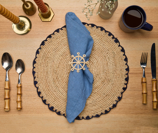 Coastal Ship Wheel Napkin Rings (Set of 4)