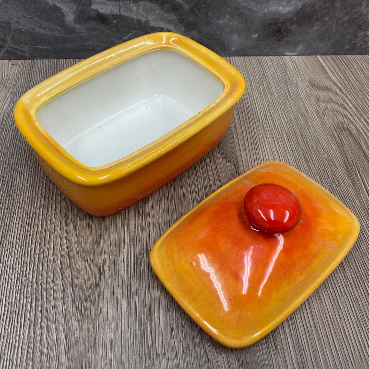 Butter Dish with Lid - Sunrise Glaze