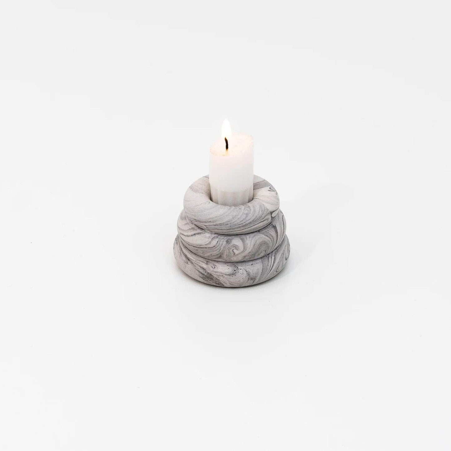 Marble Grey Triple O Candleholder