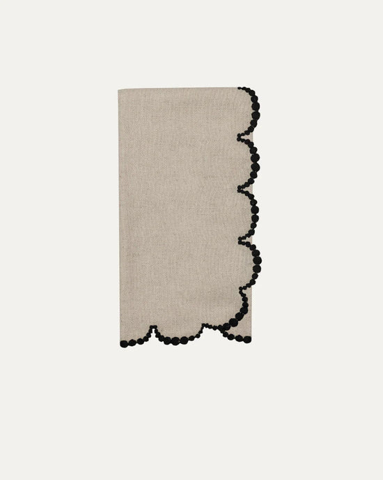 Luna Napkin, Beige with Black