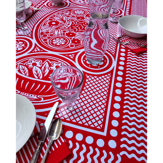 Fleurie Tablecloth in Red