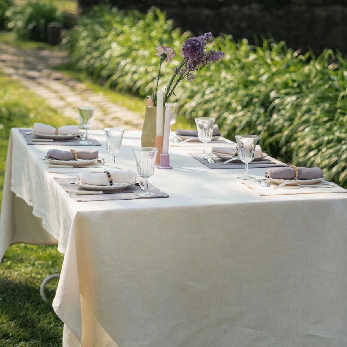 The Ivory Linen Tablecloth