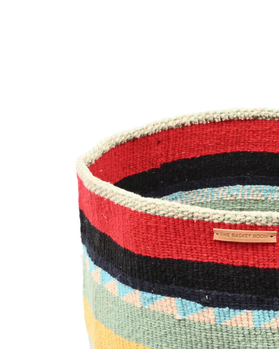 SHAKA: Extra Large Blue, Red, Green, Yellow Wool Basket