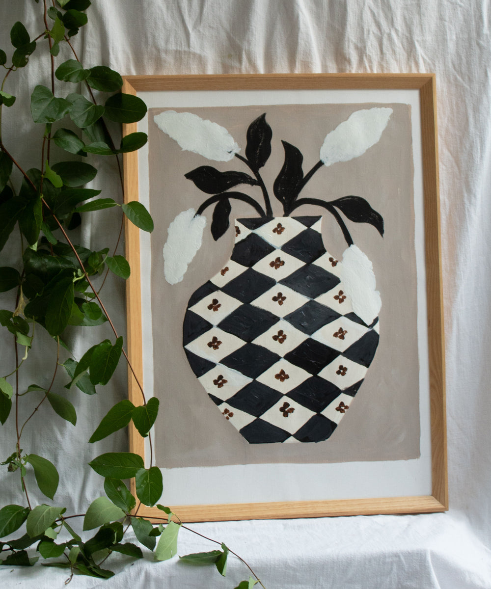 Chequered Vase, Giclée Print