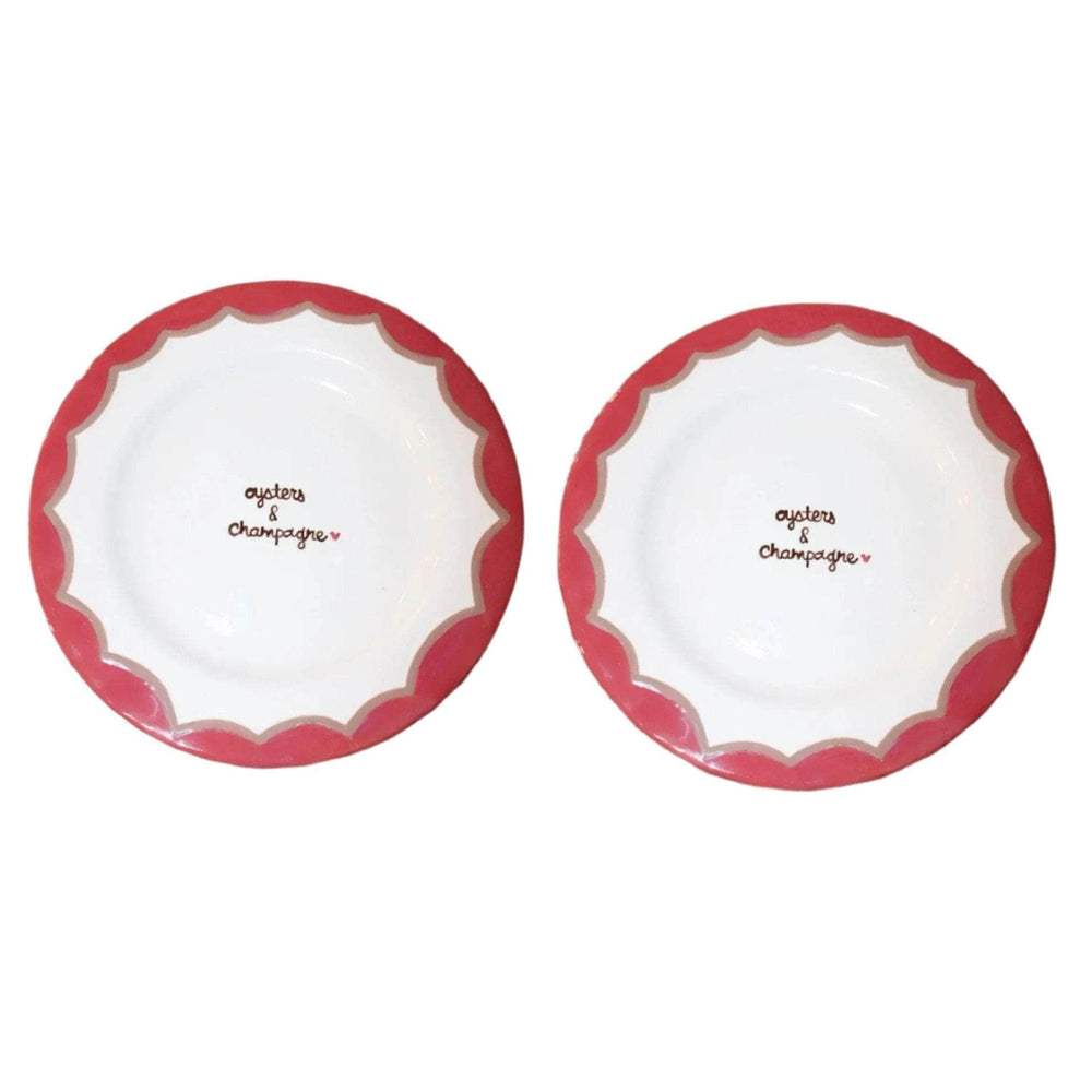 “oysters and champagne” Plates/Collection of Two