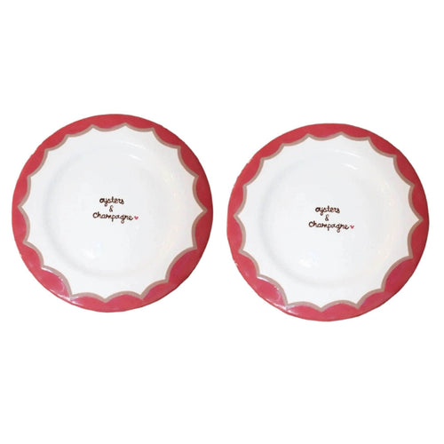 “oysters and champagne” Plates/Collection of Two