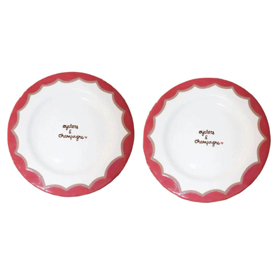 “oysters and champagne” Plates/Collection of Two