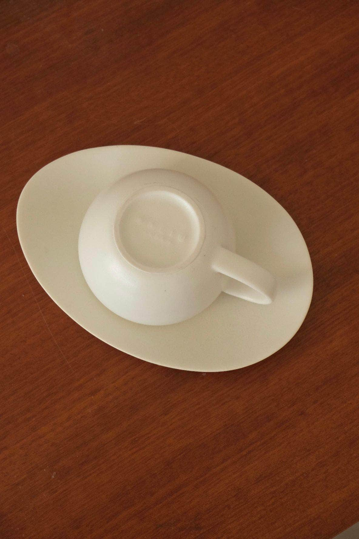 SALIU Matte white Cup and Saucer plate set