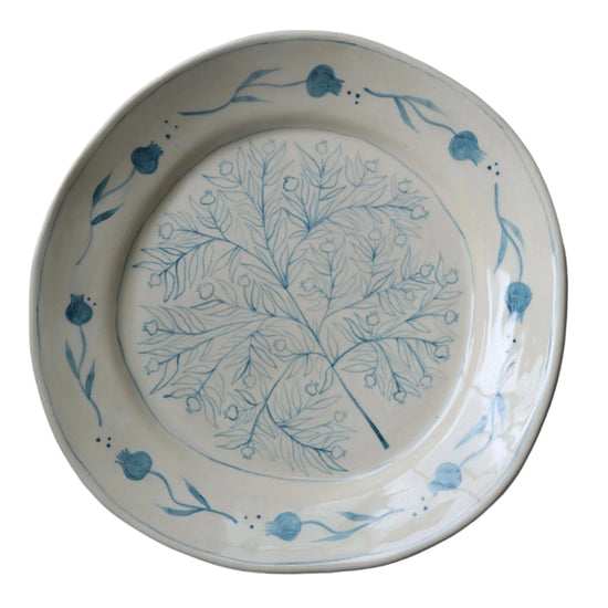 Large Pomegranate Plate - Teal