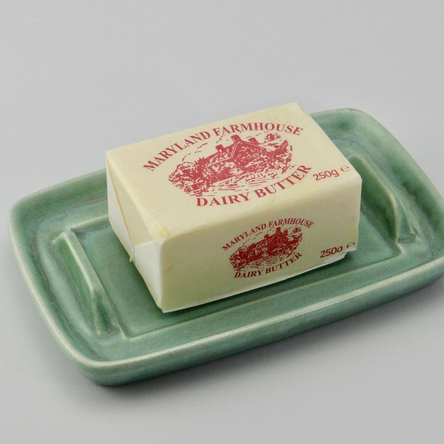 Butter Dish with Lid Cornish Copper Glaze