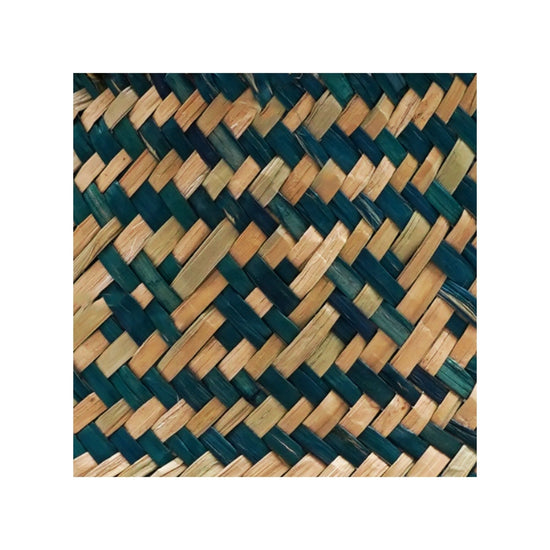 Seagrass Tribal Teal Lined Basket Medium