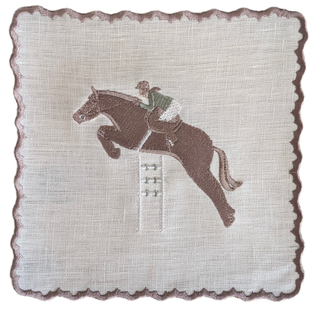 Horse - Horse Embroidery Cocktail Napkin Set (Set of 6)