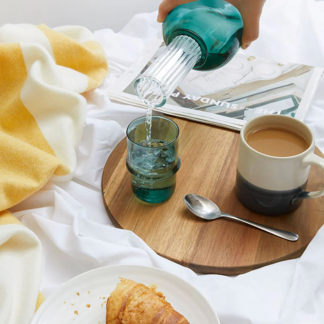 Bedside Carafe & Tumbler - Teal