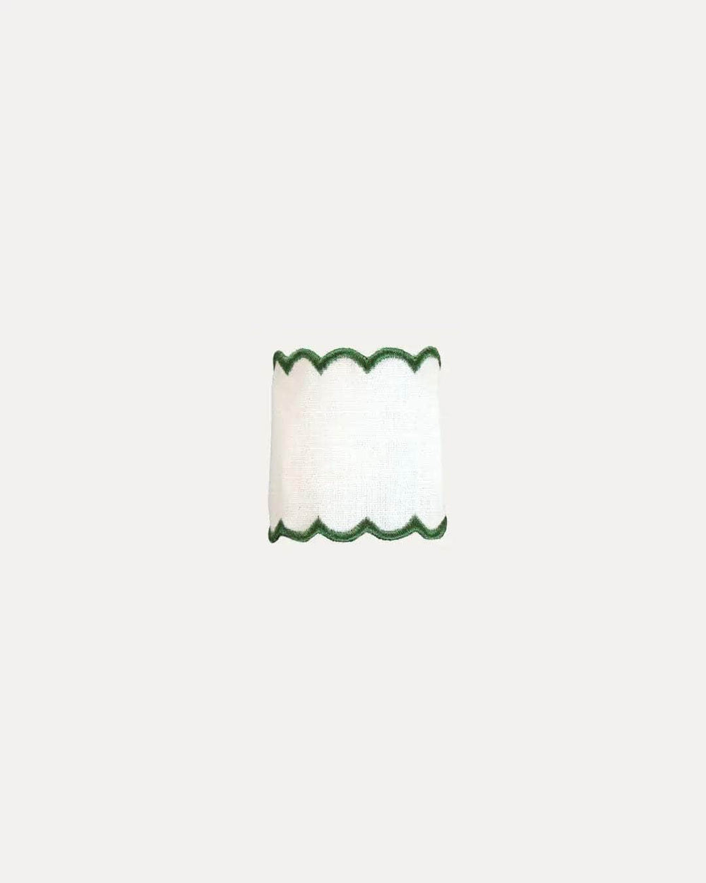 Personalised White and Green Linen Napkin Ring