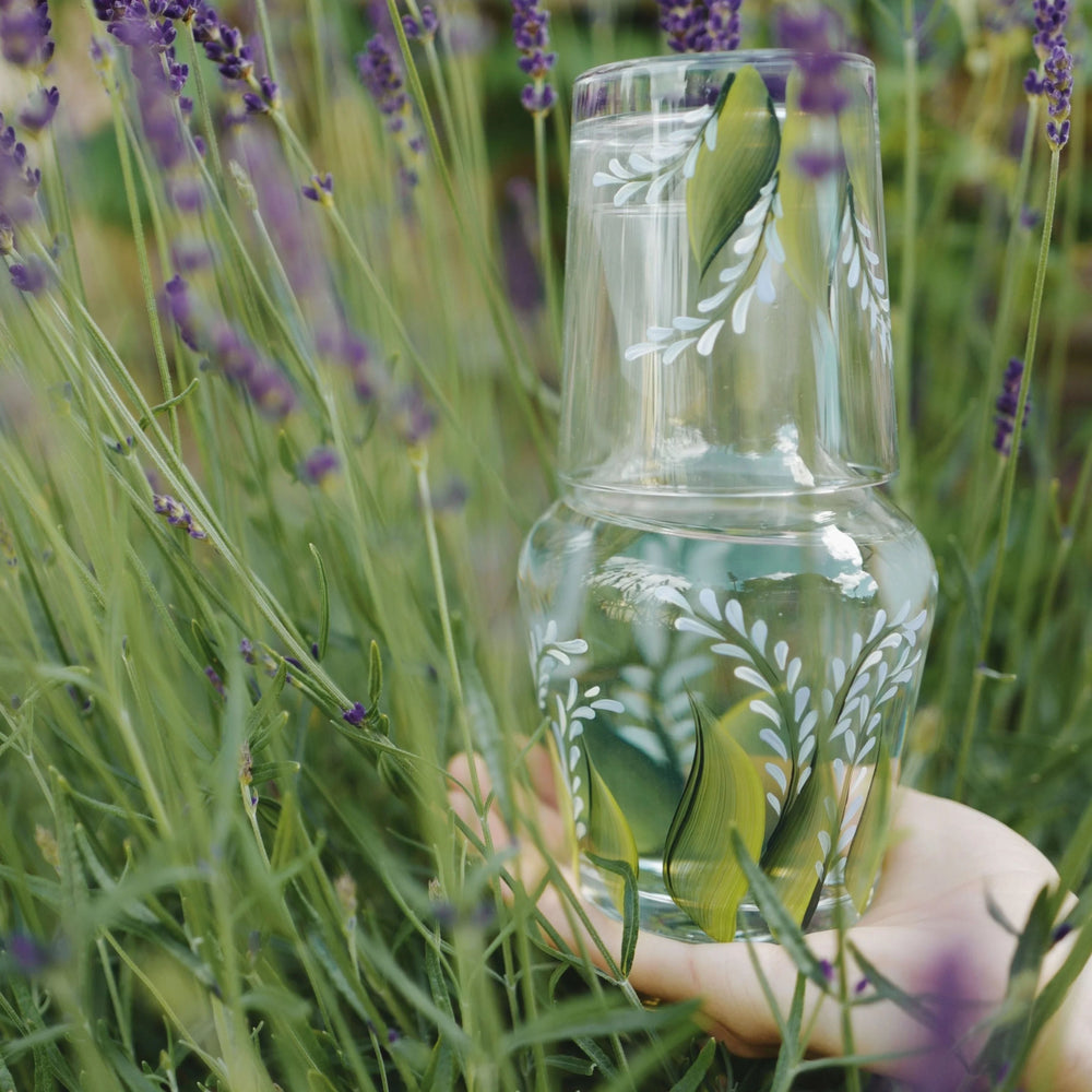 Sky Blue Lavender Carafe And Tumbler