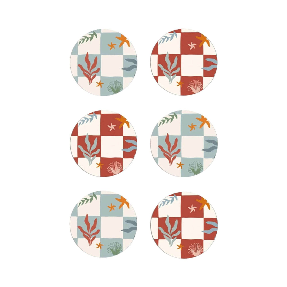 Nautical Checks Coasters  (Set of 6)