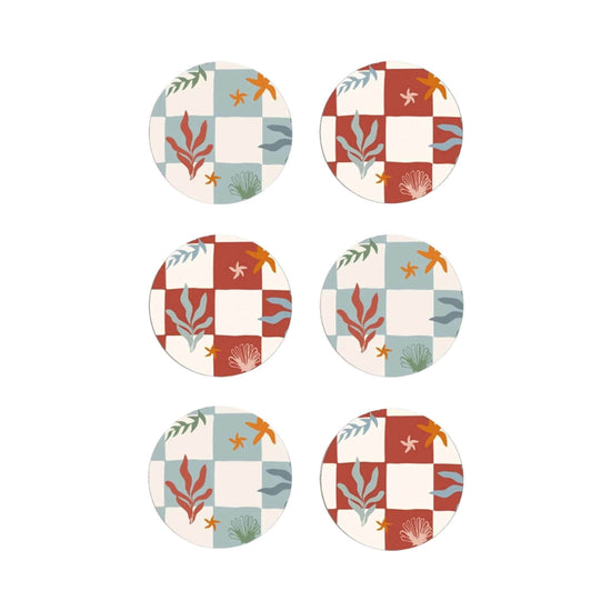 Nautical Checks Coasters  (Set of 6)