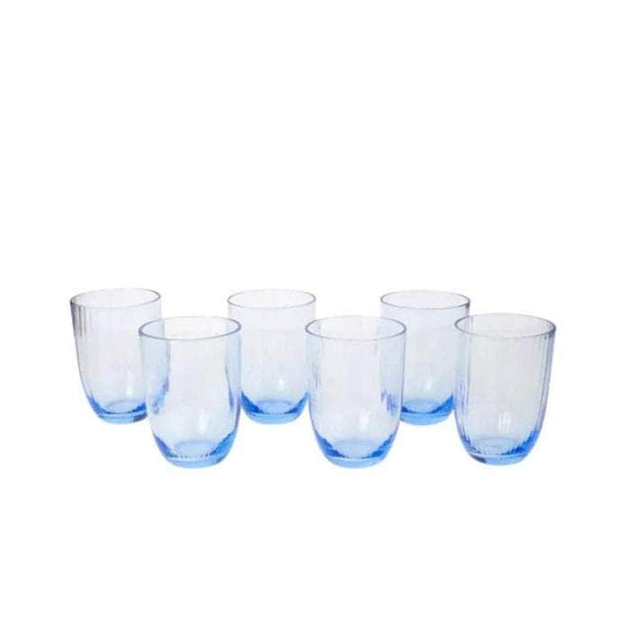 Blue Bamboo Tumblers Luxury Glassware Set | Set of 6