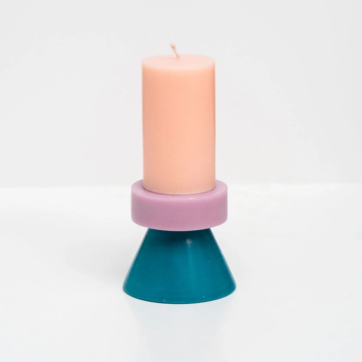 Stack Candle Tall - Blush / Pastel Purple / Teal