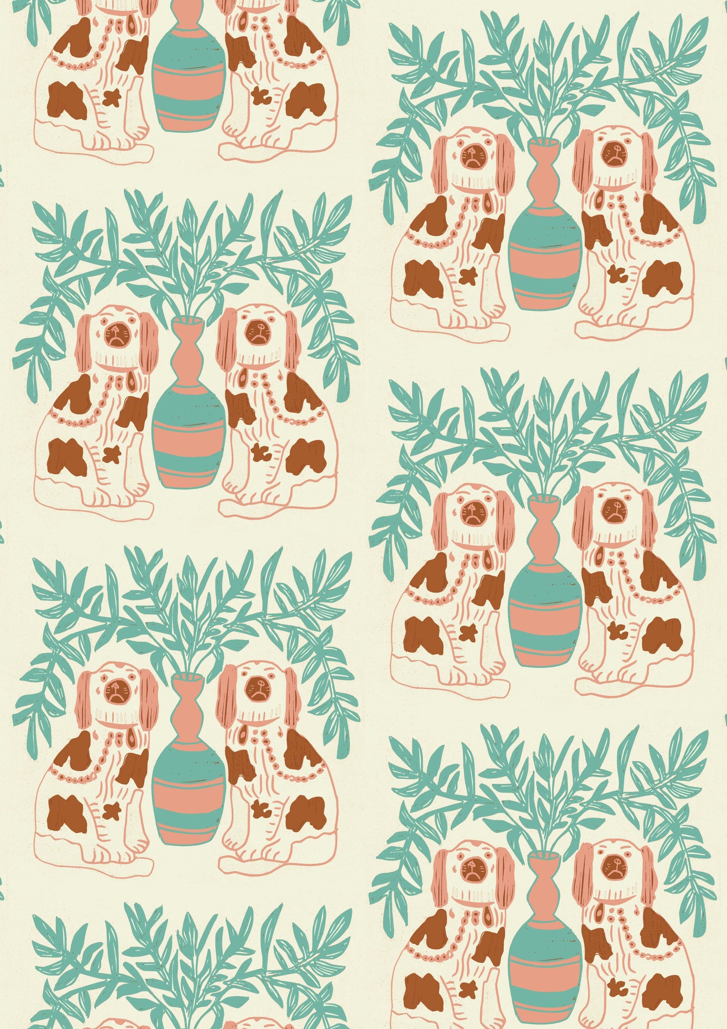 Pair of Dogs Fabric