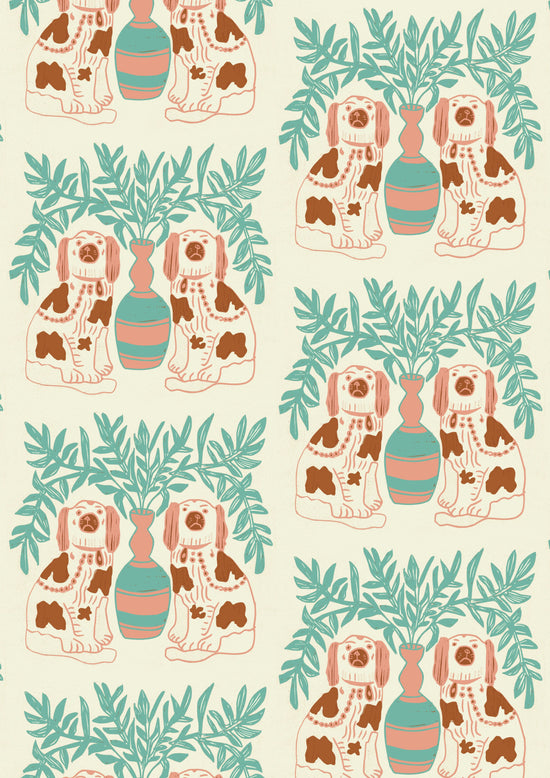 Pair of Dogs Fabric