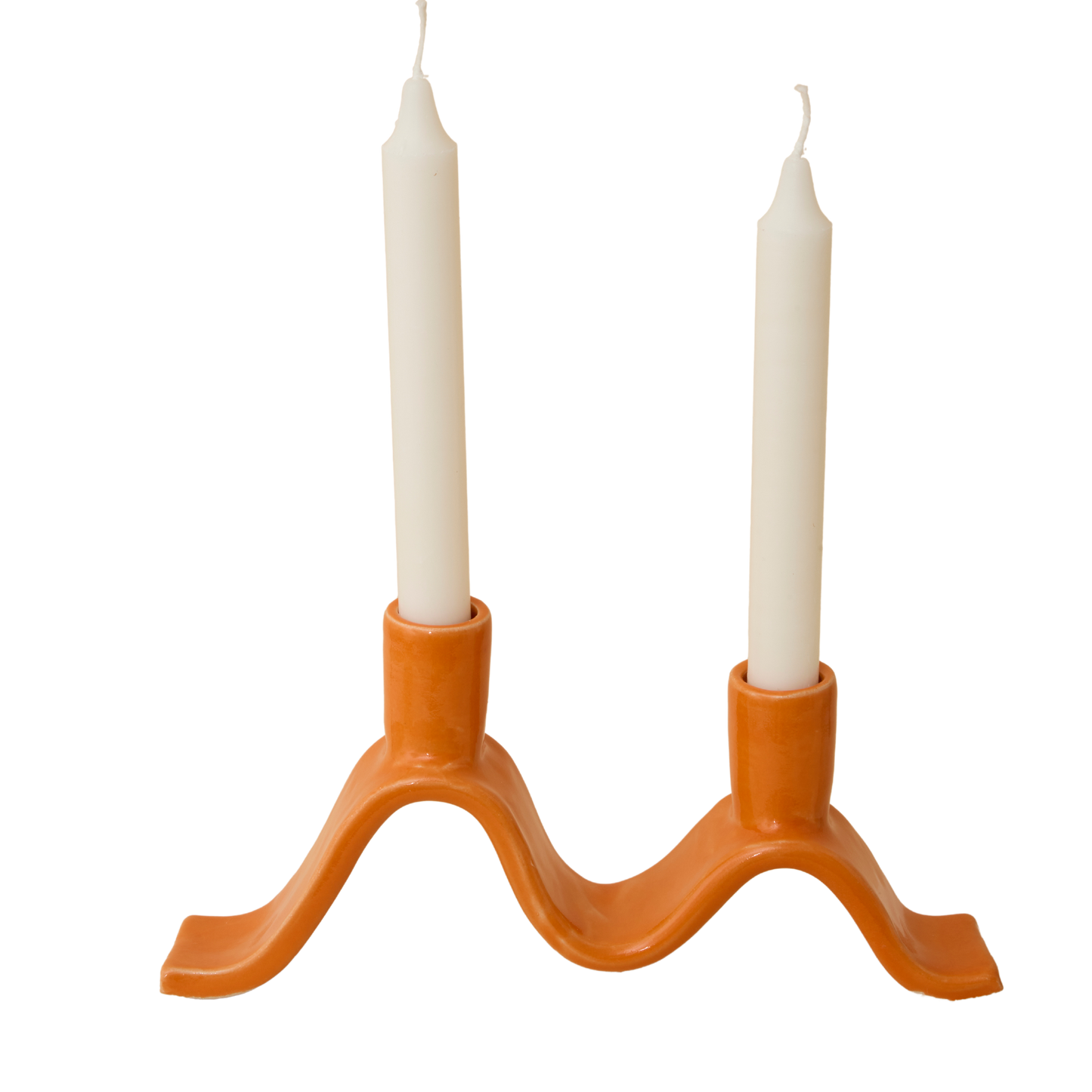 Small Wavy Candelabra - Orange