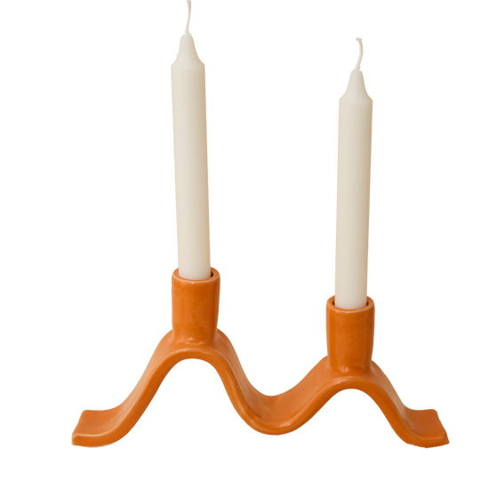 Small Wavy Candelabra - Orange