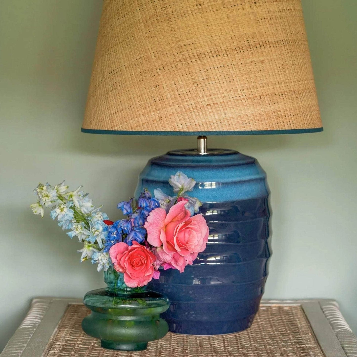 Beehive Ceramic Lamp - Blue