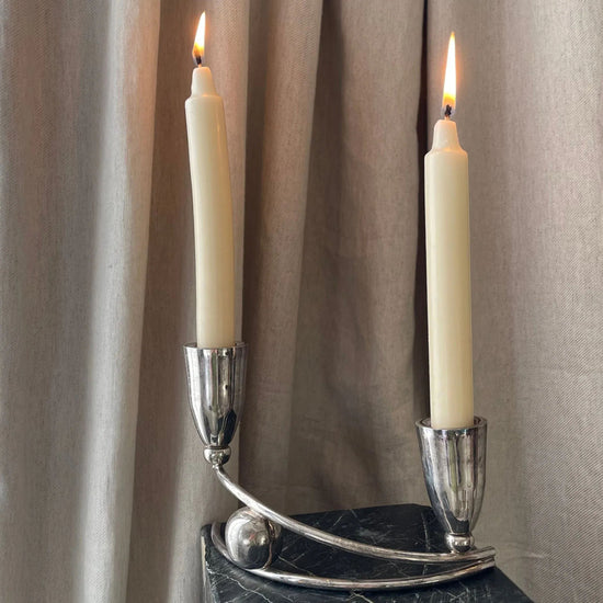 Chrome Double Head Candle Stick Holder