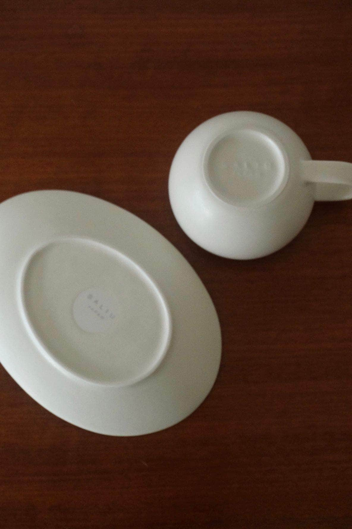 SALIU Matte white Cup and Saucer plate set