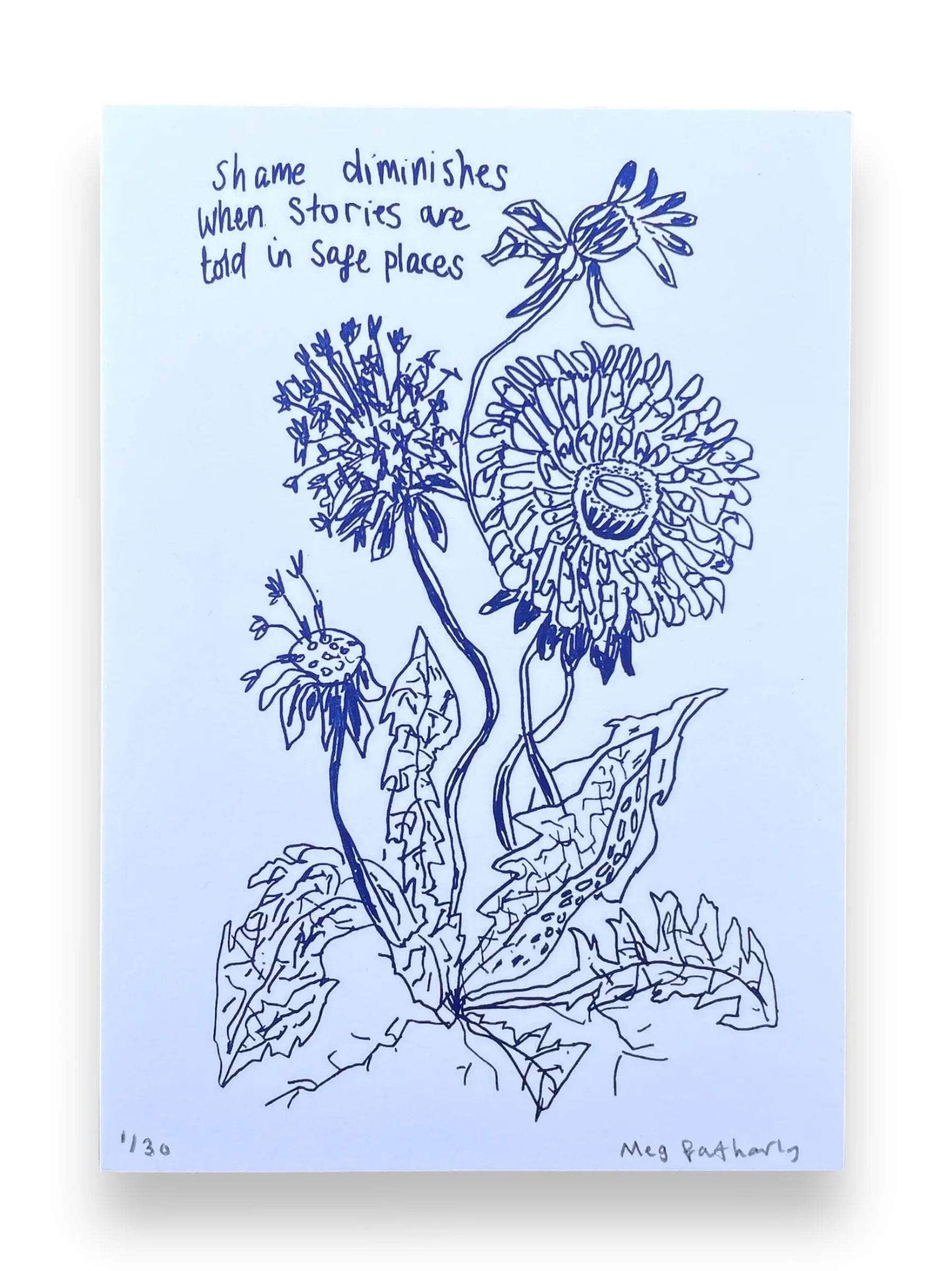 Limited Edition Flower Drawing Print - Stories Told In A Safe Places