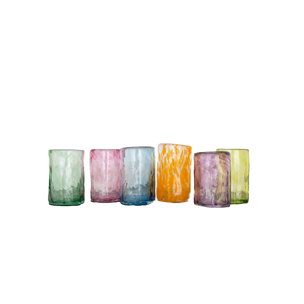 Rainbow Recycled Handblown Shot Glasses | Set of 6