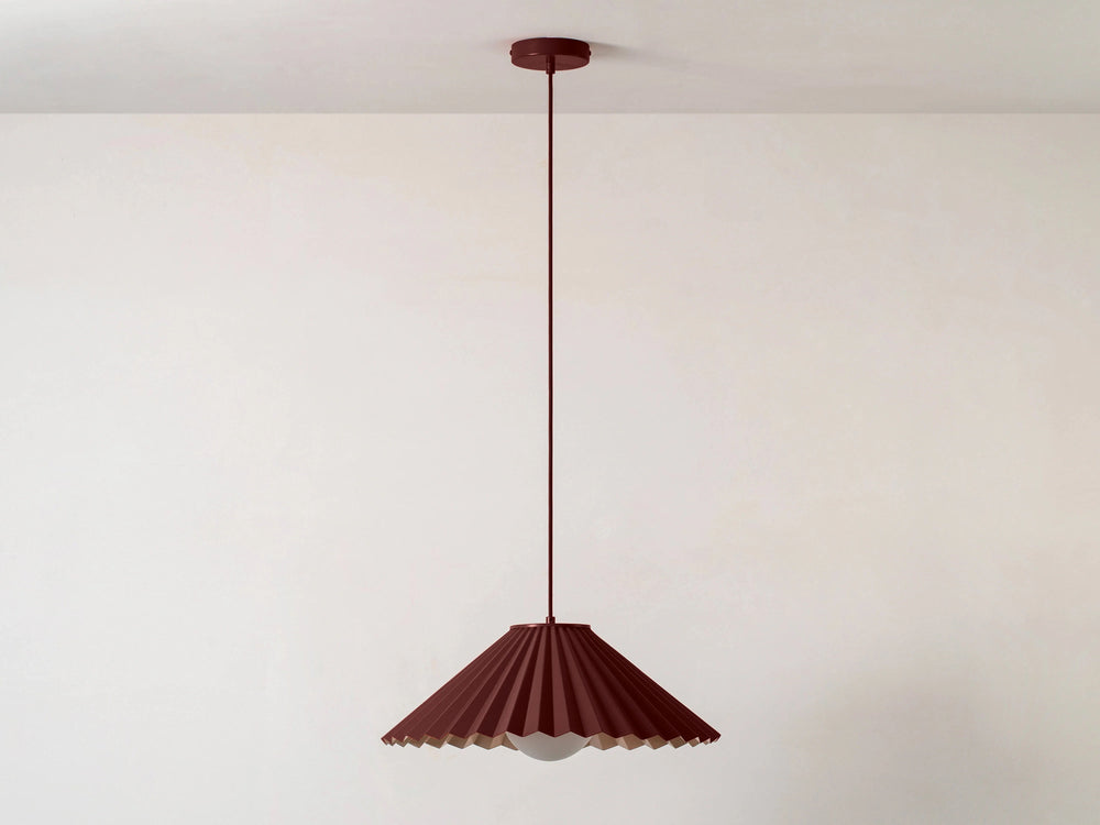 Burgundy large pleat ceiling pendant