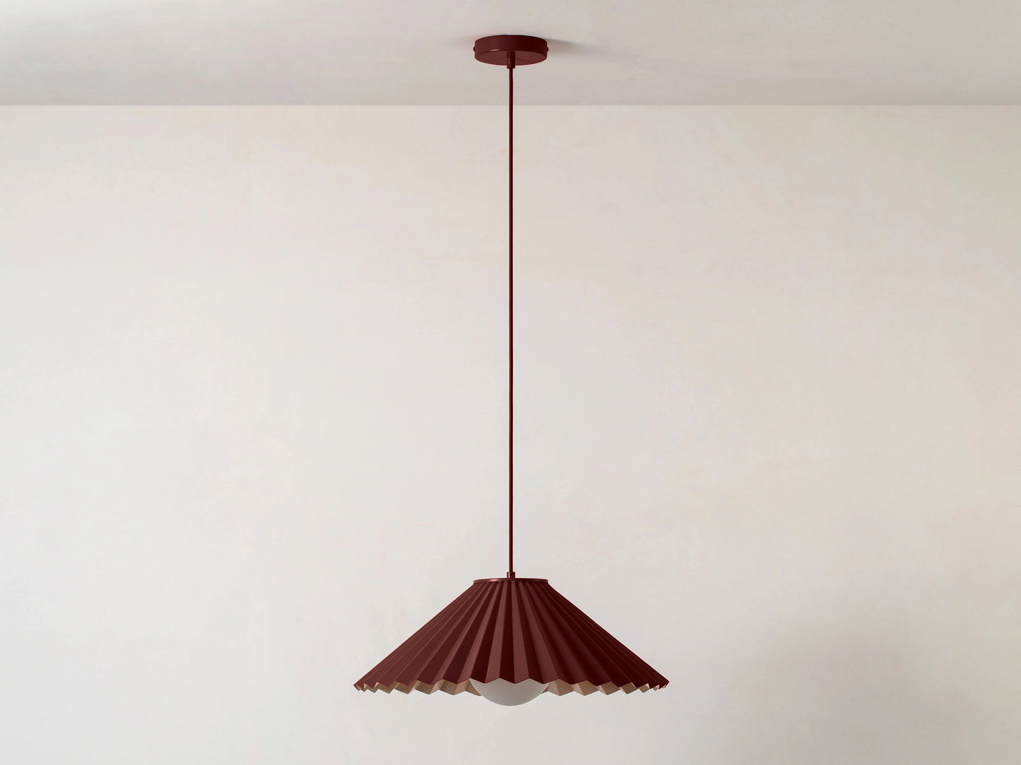 Burgundy large pleat ceiling pendant