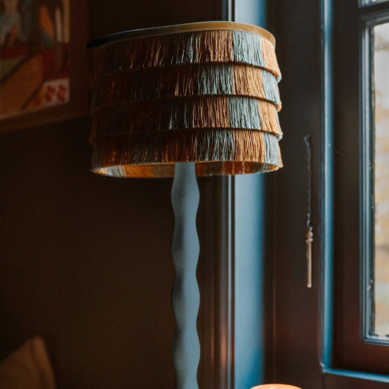 Lampshade Giselle Caramel & Dusty Blue