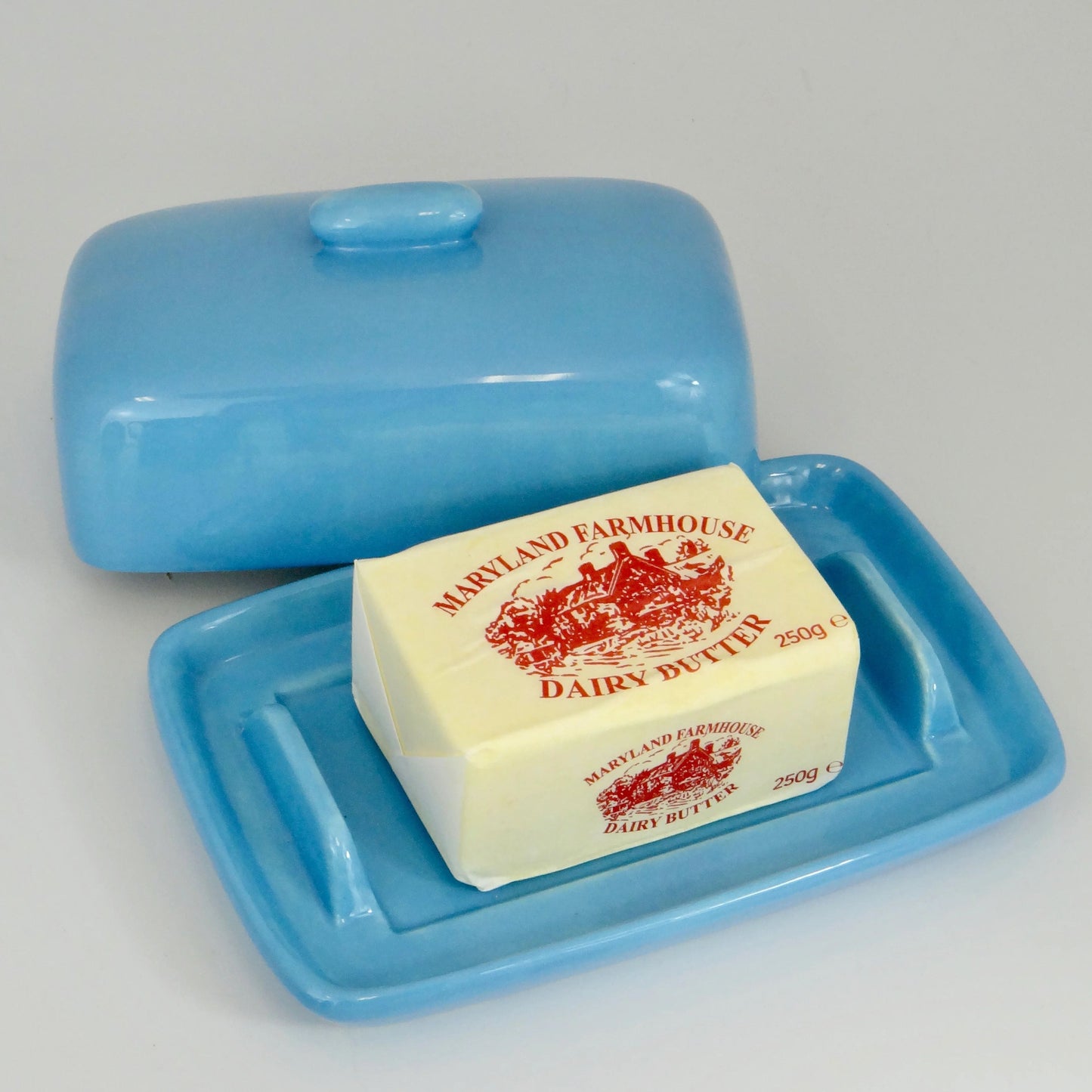 Butter Dish Sky Blue Glaze