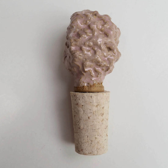 Handmade Textural Ceramic And Cork Bottle Stopper