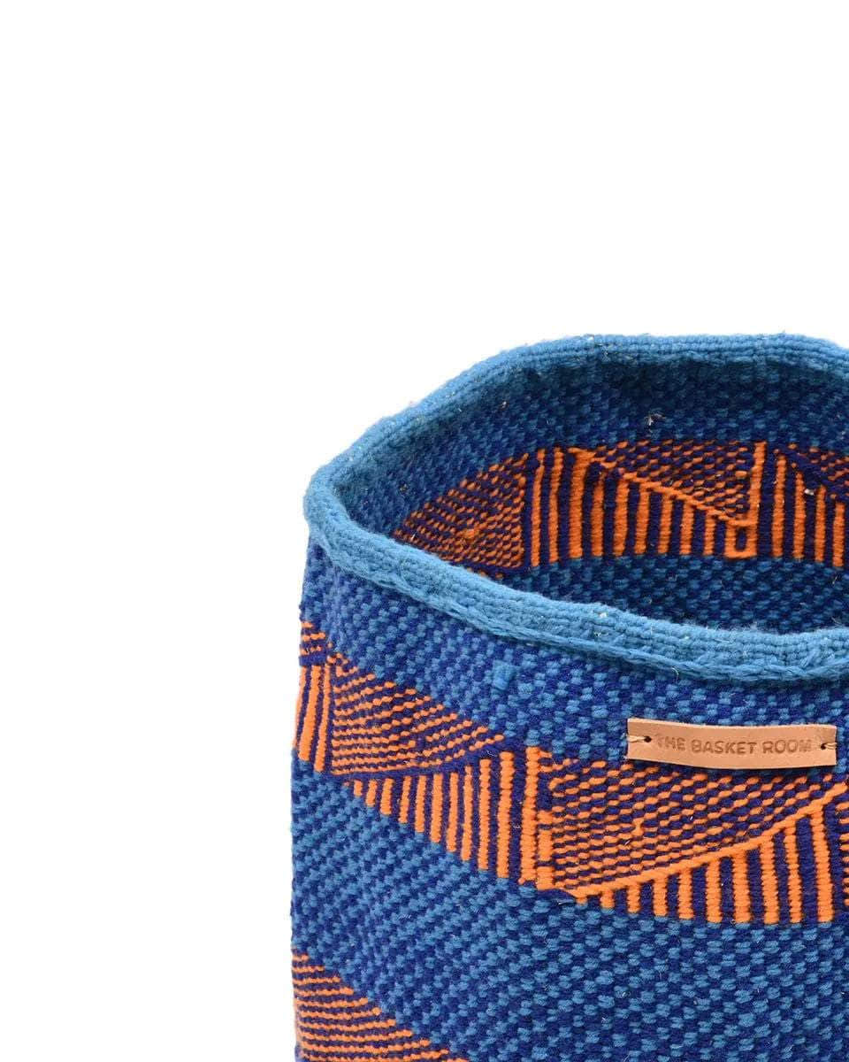 VITA: Large Blue and Orange Wool Basket