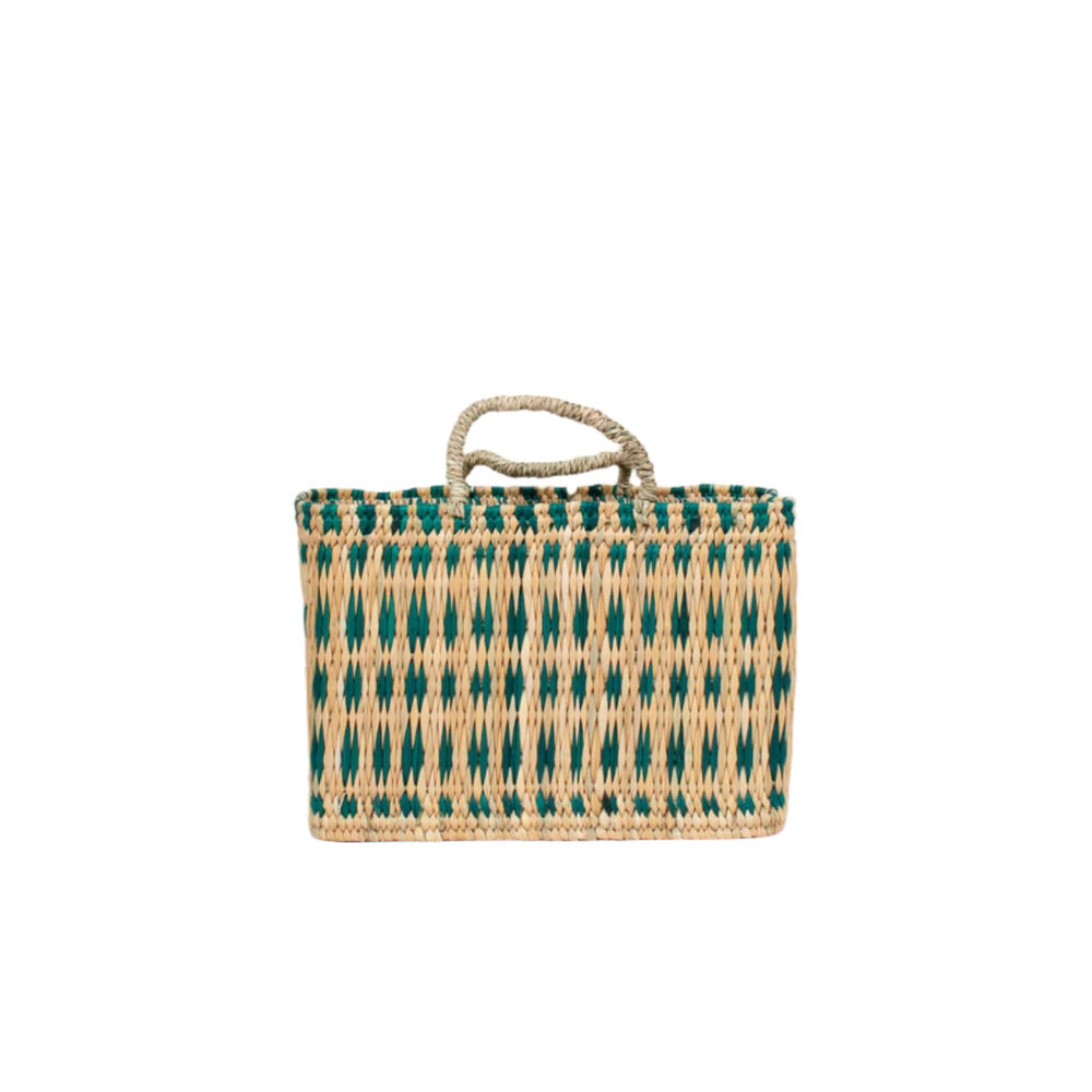 Woven Reed Basket - Green