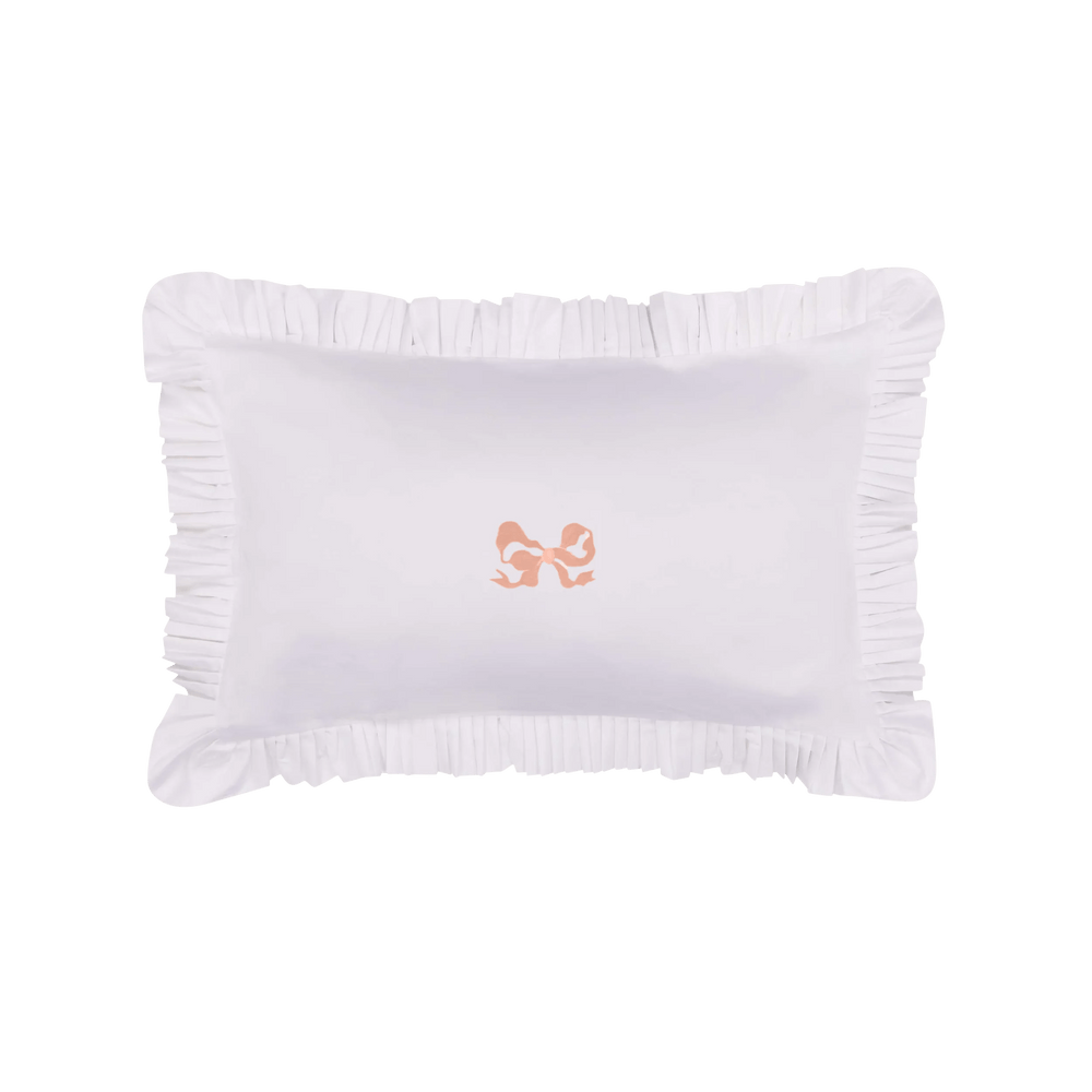 Arabella Bow Ruffle Frill Pillow Case Pair