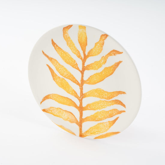 Hand-Painted Ceramic Plates - Leaves Collection