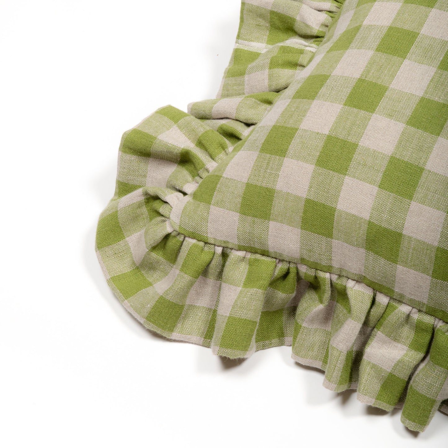 Ruffle Cushion in Granny Smith