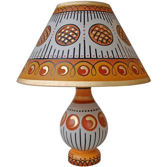 Circles & Stripes Vase Lamp - Orange Gold