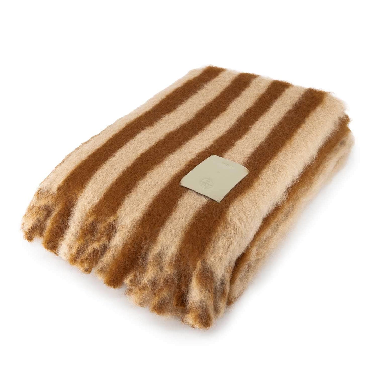 Mohair Blanket SGV Stripes Brown and Beige