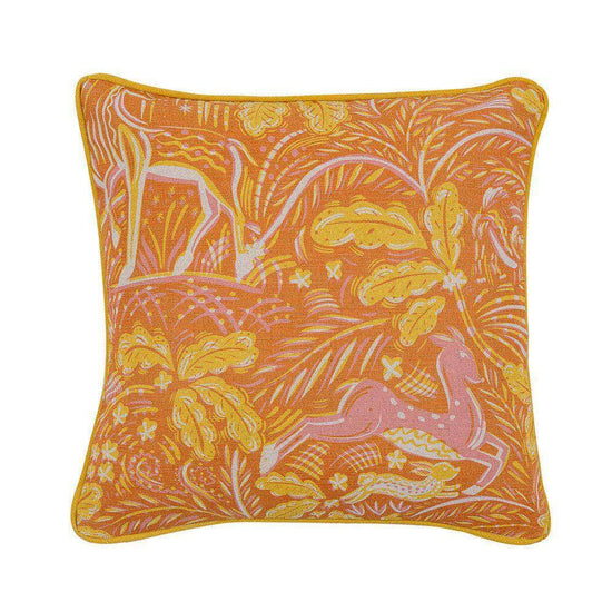 Staffordshire Small Cushion Straw Yellow and Stafford Pink