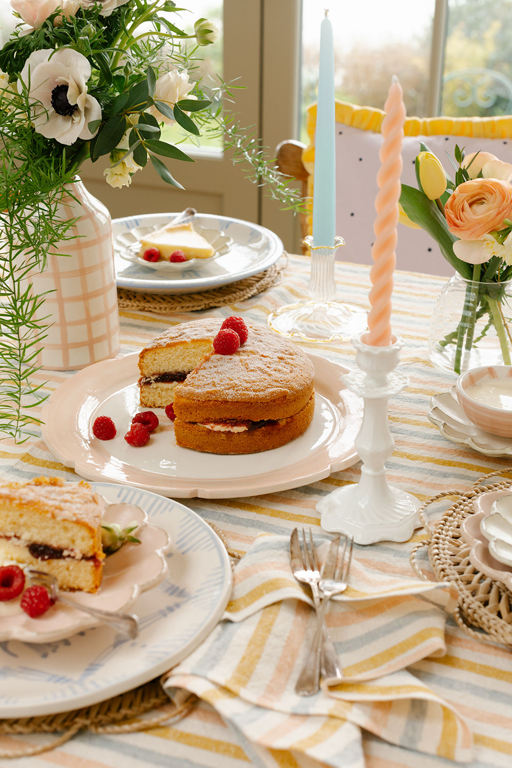 Large Linen Tablecloth - Seaside Stripe