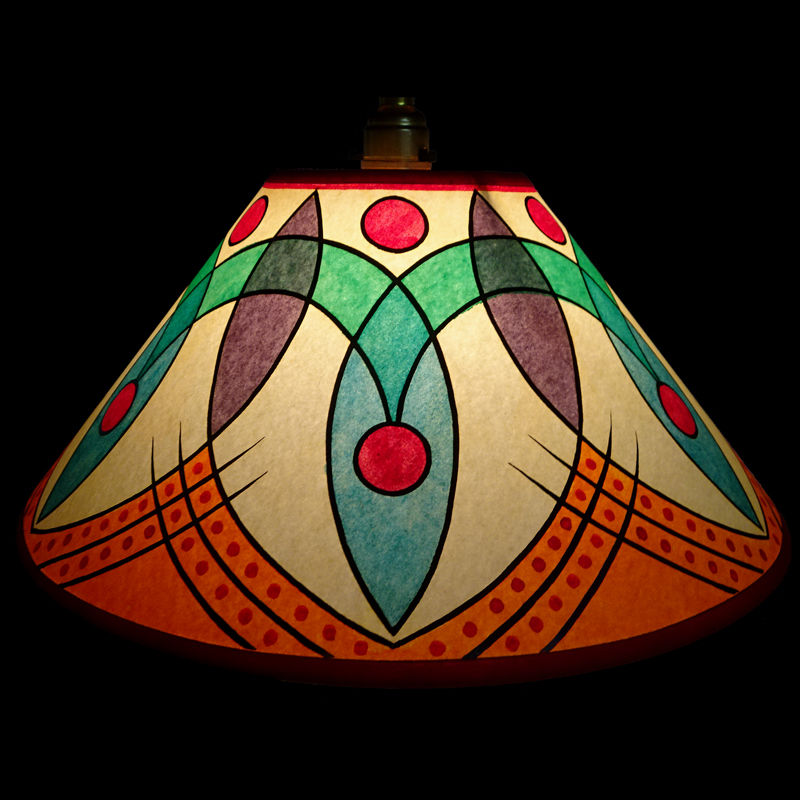 Harlequin Hand Painted 14" Lampshade in Yellow Red